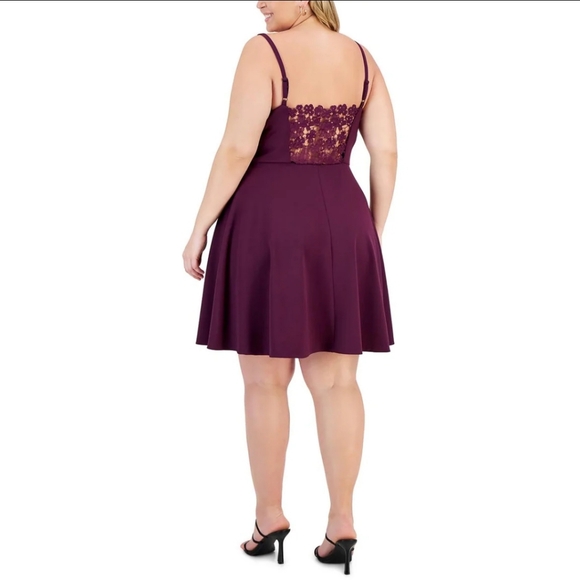 City Studio Plum Backless Dress - Picture 4 of 6